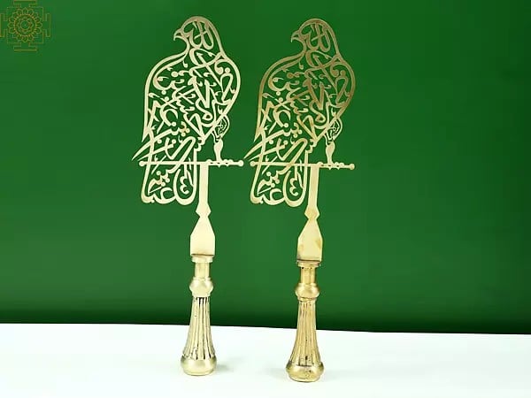 Exotic India 20" Couple Of Parrot Design Alam (Pair) | Handmade 2026 Discount