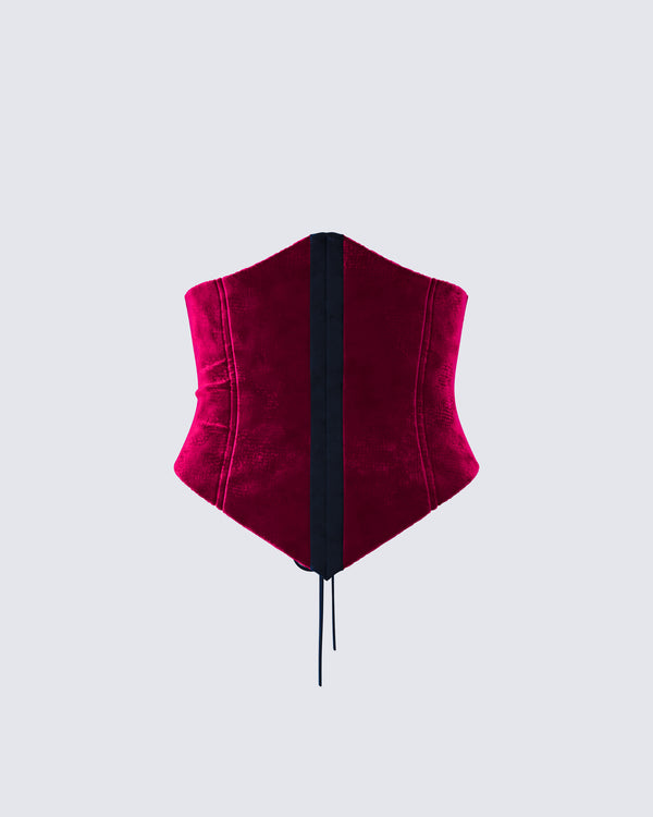 Finesse Moira Burgundy Velvet Corset Top 2026 Online